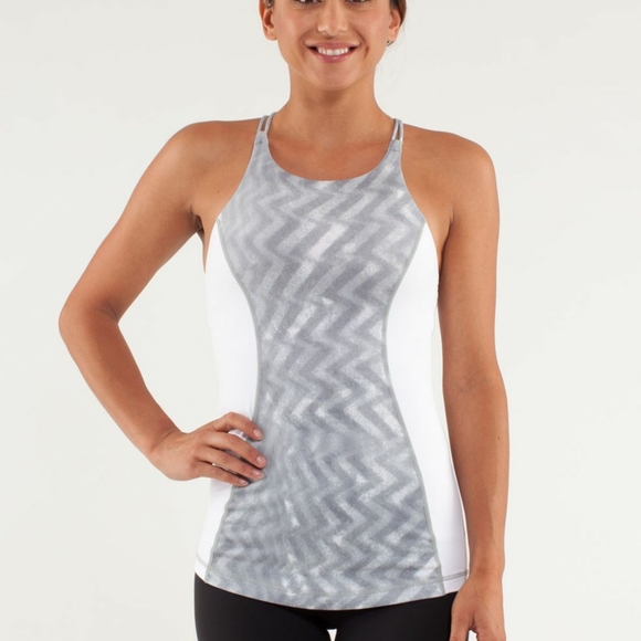 lululemon athletica Tops - Lululemon virtuous tank in cream with pink…